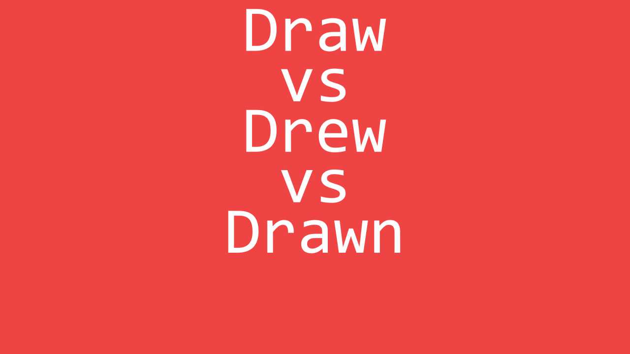 Draw vs Drew vs Drawn Exercise English Grammar Exercise