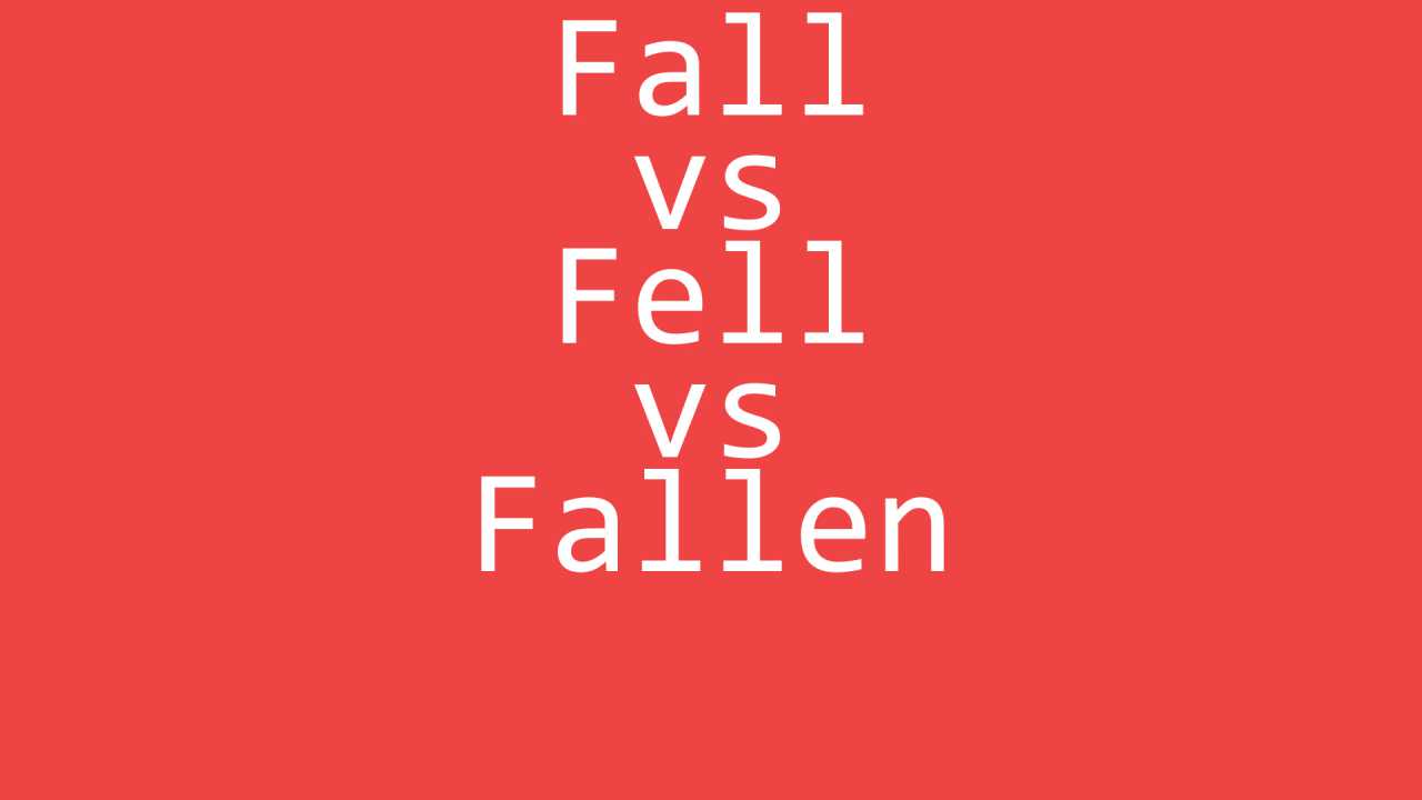 Fall vs Fell vs Fallen Exercise - English Grammar Exercise